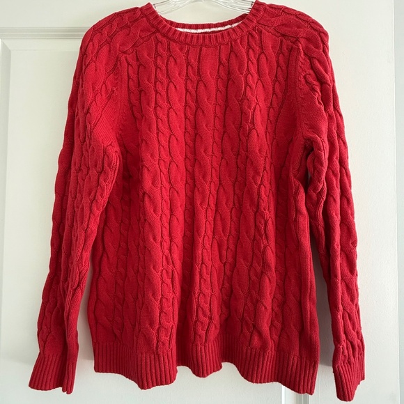 LANDS' END DRIFTER COTTON CABLE CREWNECK - Picture 1 of 3